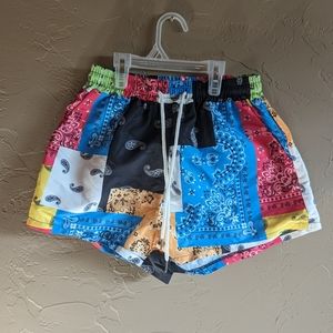 Shein colorblock/patchwork shorts